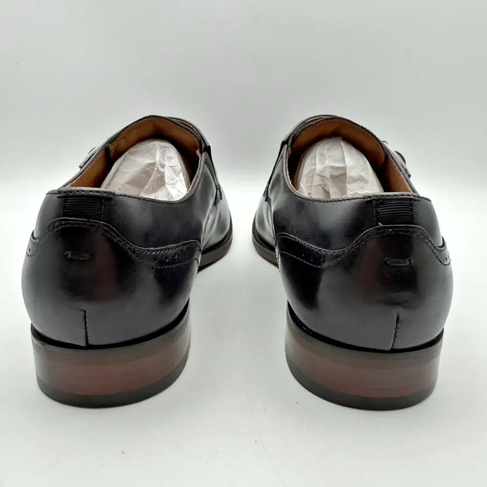 Florsheim Mens Sorrento Monk Strap Dress Shoes US 9.5 Wide Black Leather NIB